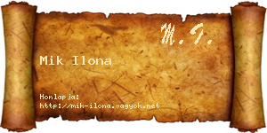 Mik Ilona névjegykártya